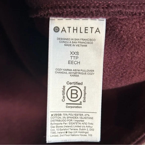 Athleta Eggplant purple Cowl Neck Sweater, Size XXS - Picture 6 of 9
